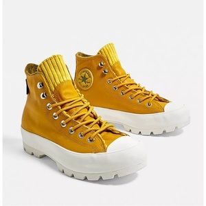 Converse Chuck Taylor All Star Mustard Yellow Lugged High Top Trainers Womens 6